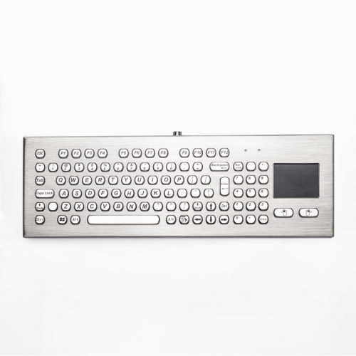 89 teclas quiosque CNC máquina ATM com fio de aço inoxidável USB PS2 teclado de mesa industrial de metal com Touchpad