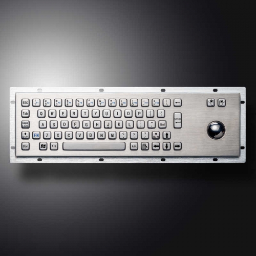 Painel de montagem de computador industrial personalizado à prova d'água teclado de metal de aço inoxidável com trackball mouse